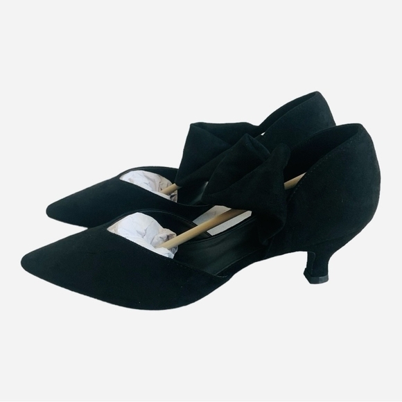 Coutgo Black Velvet Low Kitten Heels Pointed Toe Women’s Pumps Size 9.5 NIB - Picture 5 of 8